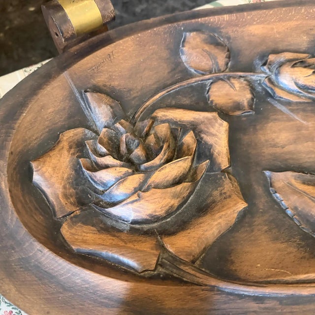 1930s Art Deco Hand-Carved Wood and Brass French Centerpiece For Sale - Image 11 of 15