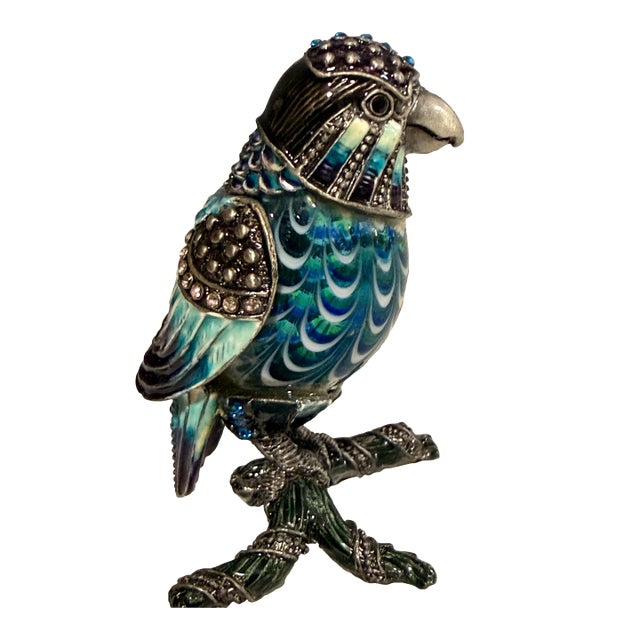 2006 Fitz and Floyd Guild Collection Jeweled Blue Hawk Figurine With Box For Sale