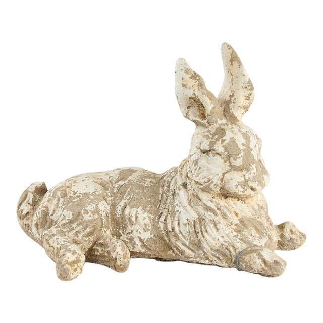 1960s Cast Stone Rabbit Garden Ornament | Chairish