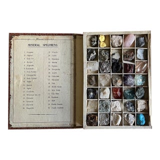 Early 20th Century Scientific Collection of Mineral Specimens Displayed in a Book Form Case For Sale