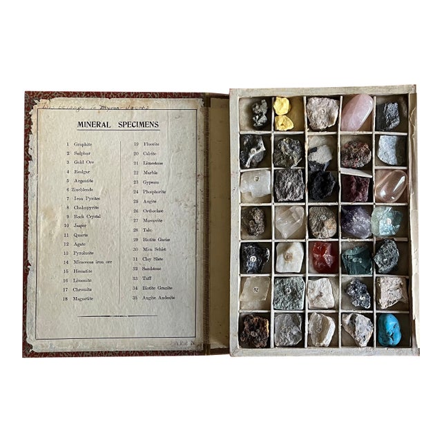 Early 20th Century Scientific Collection of Mineral Specimens Displayed in a Book Form Case For Sale
