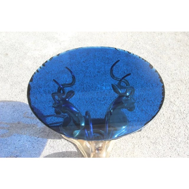 Mid-Century Cobalt & Brass Deer Coffee Table, 1960s For Sale - Image 9 of 18