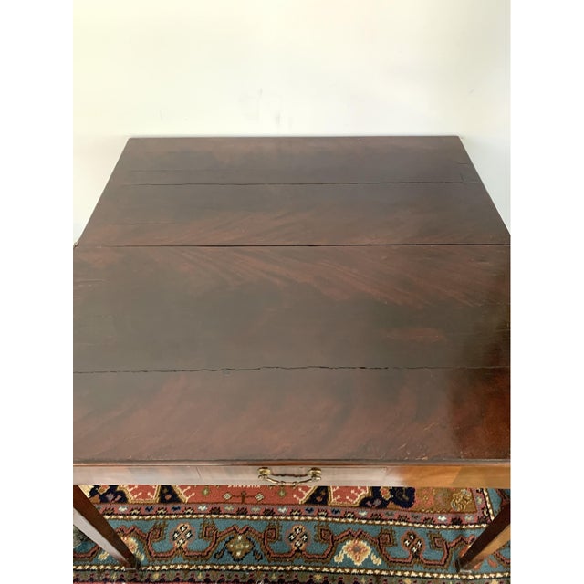 Brown 18th Century Georgian Style Mahogany Flip Top Card Table For Sale - Image 8 of 10