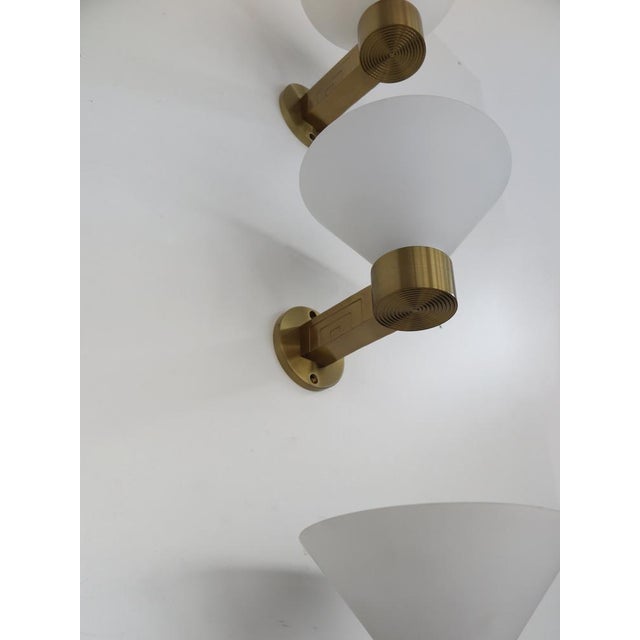 Italian Wall Lamps in Brass and Murano Glass, 1970s, Set of 4 For Sale - Image 10 of 18