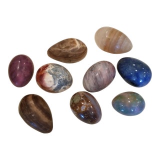 Stone Egg Collection Set of 9 For Sale