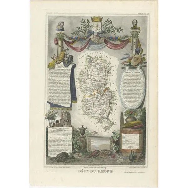 This original hand-colored map is from the "Atlas National Illustré," a work by Victor Levasseur, a French geographer and...