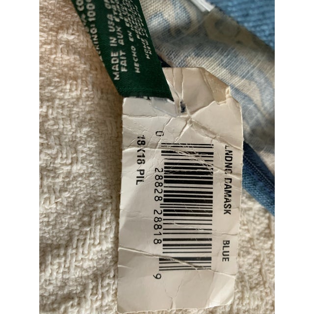 Vintage classic very rare to find Lauren Ralph Lauren Landing Damask blue Batik decorative pillow , set of two pieces ,...