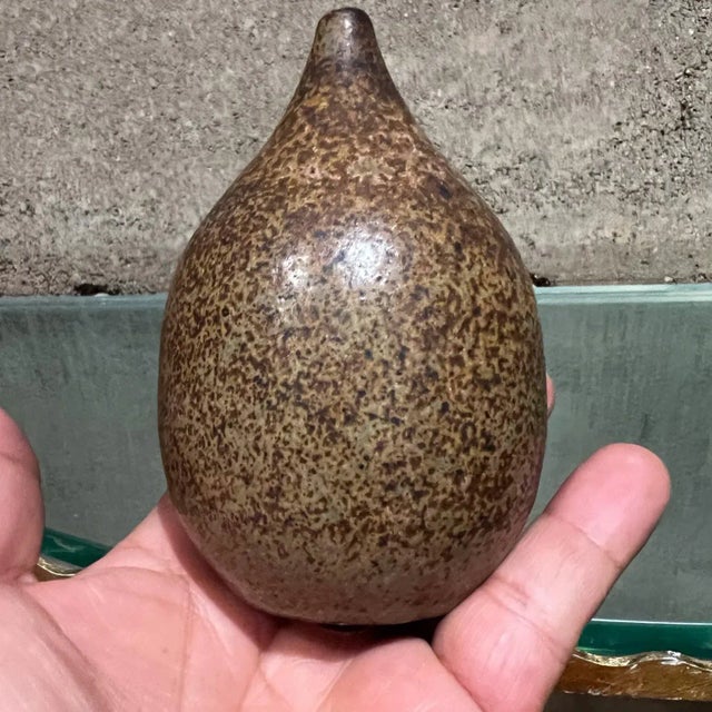 1970s Modern Studio Art Speckled Glazed Weed Pot Bud Vase For Sale In San Diego - Image 6 of 12