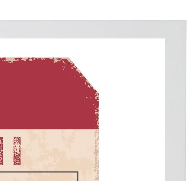 Art Print: Delhi Travel Ticket Print In White Shadowbox Dimensions: 13" x 17"