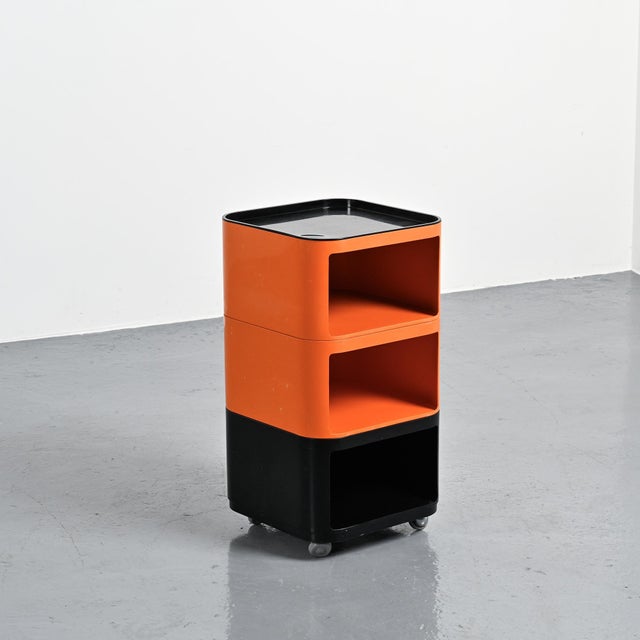 Set of three Componibili model 4970 elements, designed by Anna Castelli Ferrieri for Kartell in 1969. Made of molded...