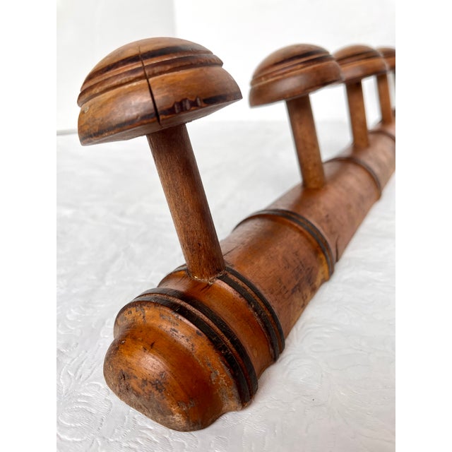 Early 1900s French Faux Bamboo Five Peg Coat/Hat Rack For Sale - Image 15 of 16