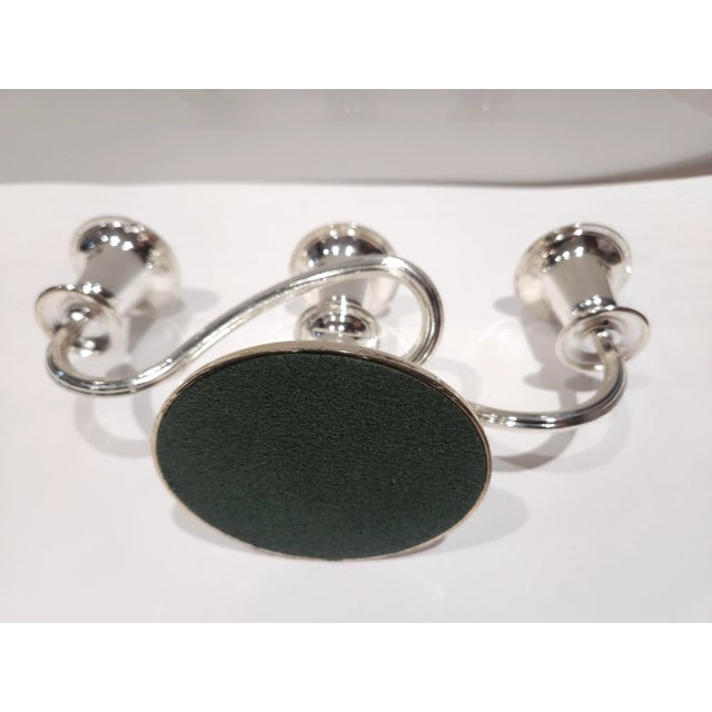 Metal Vintage 1980s Zinc Plated Candelaria For Sale - Image 7 of 9