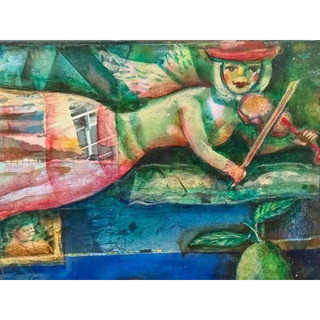 Surrealism "The Angel of Music " Modern Surrealist Oil Painting by Luis Alberto Solari For Sale - Image 3 of 6