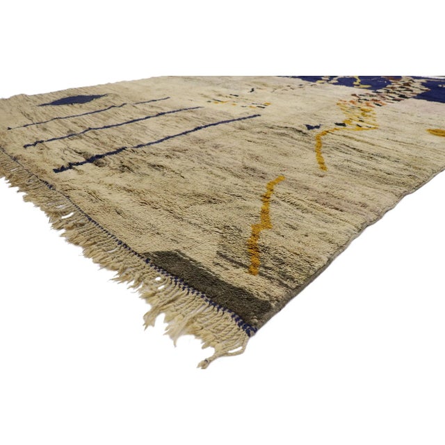 Contemporary Berber Moroccan Rug Inspired by Ad Reinhardt 09'10 x 13'04. Displaying well-balanced asymmetry and a bold...