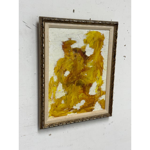 Yellow Eve Binswanger "Meditation" Abstract Oil on Canvas, Vintage For Sale - Image 8 of 12