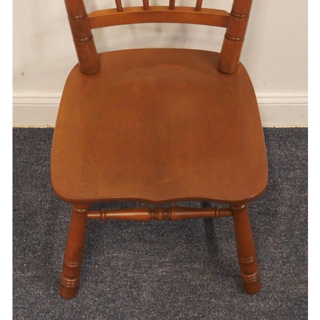 Brown Tell City Solid Hard Rock Maple Colonial Early American Dining Side Chair For Sale - Image 8 of 9