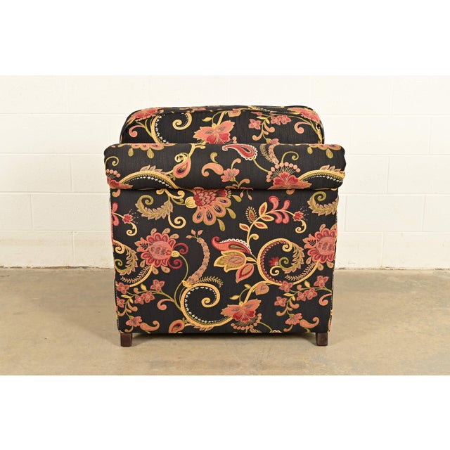 Smith Brothers of Berne Contemporary Lounge Chair and Ottoman in Paisley Upholstery For Sale - Image 15 of 16