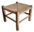 Vintage Low Stool in Wood and Straw, 1970s For Sale
