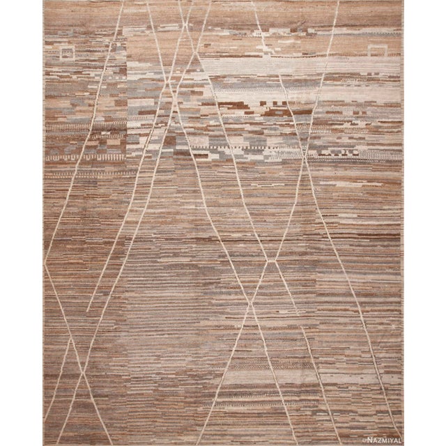 Nazmiyal Collection Large Geometric Modern Minimalist Rug For Sale