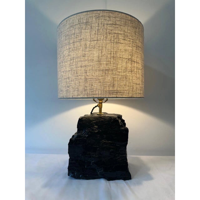 Stone Charcoal / Black Coal Stone Lamp For Sale - Image 7 of 12