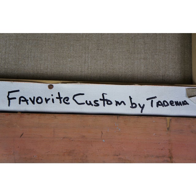 Late 20th Century Ladies Bath House Pompeii Roman Oil Painting After Sir Lawrence Alma-Tadema 31" For Sale - Image 11 of 11