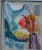 Mid-Century Modern Abstract Mid-Century Modern Painting Still Life Watercolor Violin With Fruit For Sale - Image 3 of 3