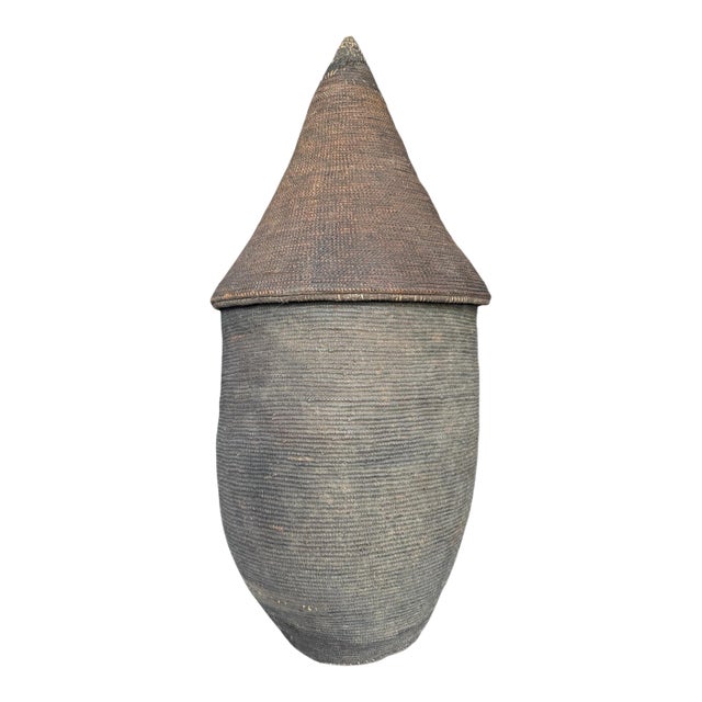 Large Antique African Woven Tutsi Basket For Sale