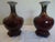 Exceptional quality flambe vases with high quality rosewood stands. Vase Height without stand 12.25"