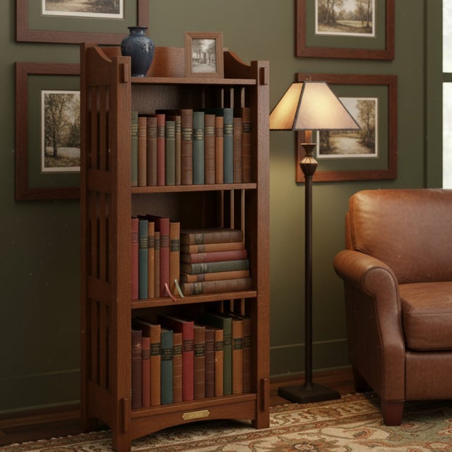 Arts & Crafts Mission / Arts and Crafts Style Open Bookcase - Model 5284 For Sale - Image 3 of 15