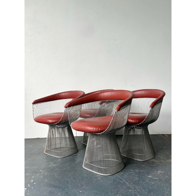 Metal Vintage MCM Warren Platner for Knoll Chrome Dining Chairs - Set of 4 For Sale - Image 7 of 12