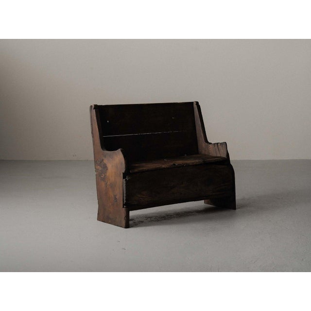 Alpine Folk Art Larch Storage Bench, Piedmont, Italy, Late 18th Century For Sale - Image 15 of 16