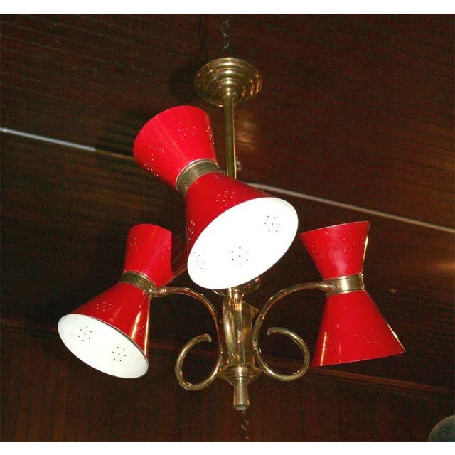 Modern Three-Light Chandelier For Sale - Image 3 of 9