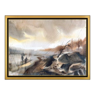 Mid 20th Century Walking Through a Storm, Laurence Sisson For Sale