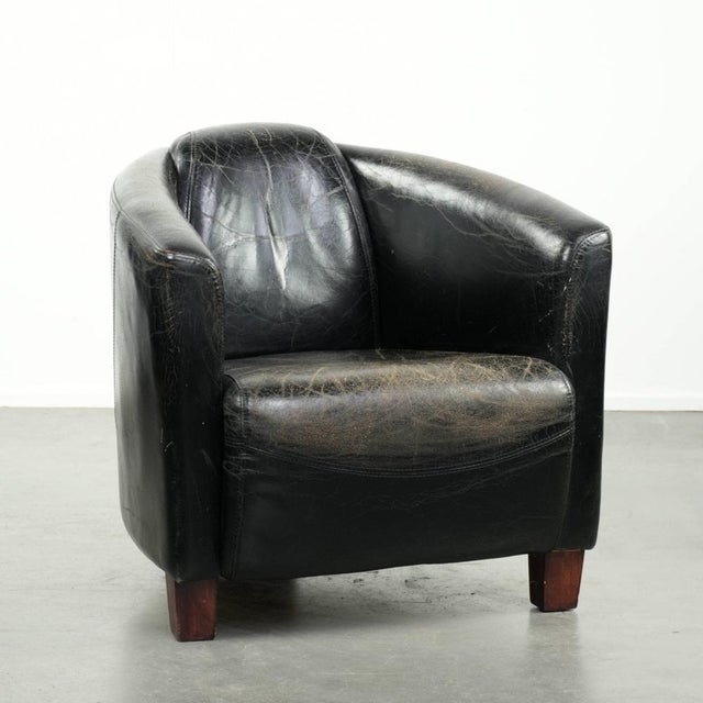 Vintage Club Chair in Cowhide Leather For Sale - Image 13 of 13