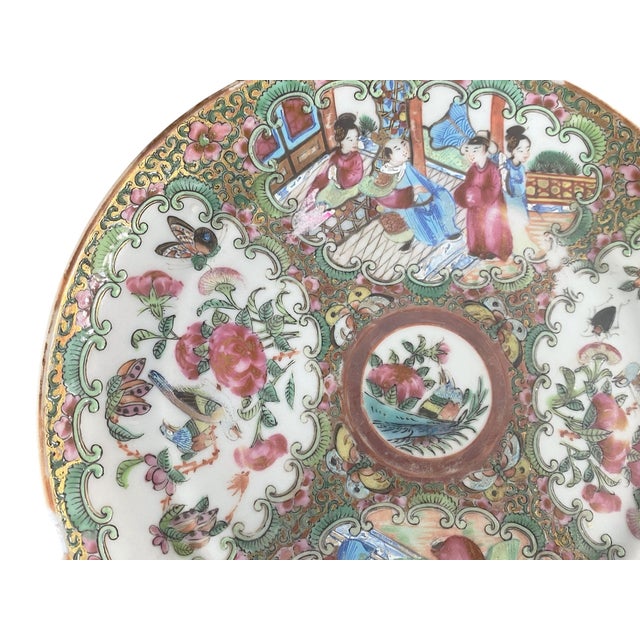 19th Century Chinese Export Porcelain Rose Medallion Plate 8" For Sale - Image 10 of 10