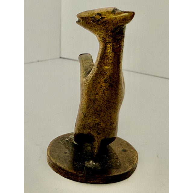 Metal Antique Bronze Animal Scroll Weight Holder - Late 19th Century For Sale - Image 7 of 11