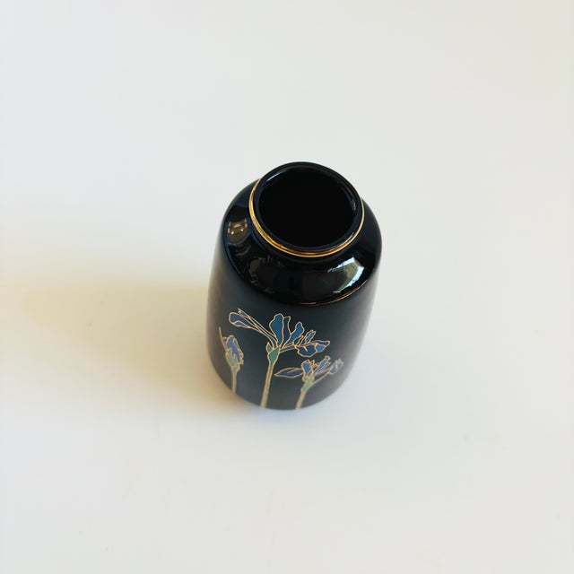 Black Black Iris Bud Vase by Otagiri For Sale - Image 8 of 9