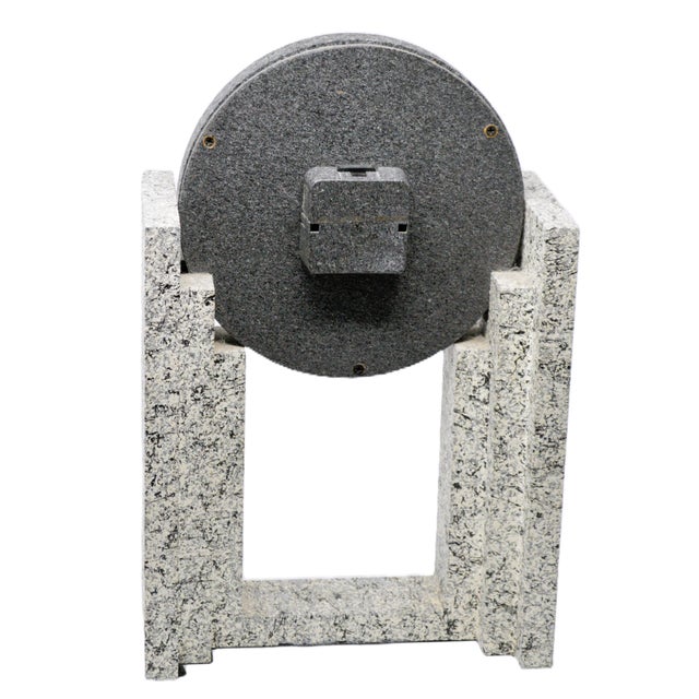 Postmodern 1980s Empire Art Products Faux Granite Marble Memphis Milano Style Clock For Sale - Image 3 of 7