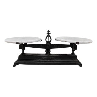 19th Century French Iron & Marble Scale For Sale