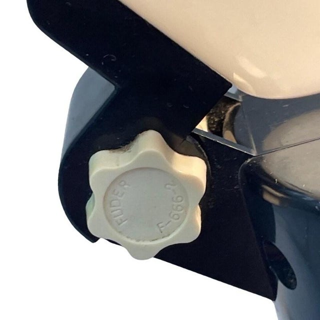 Mushroom Table Lamp with Black Plastic Base and Adjustable White Acrylic Shade from Fuder For Sale - Image 6 of 8