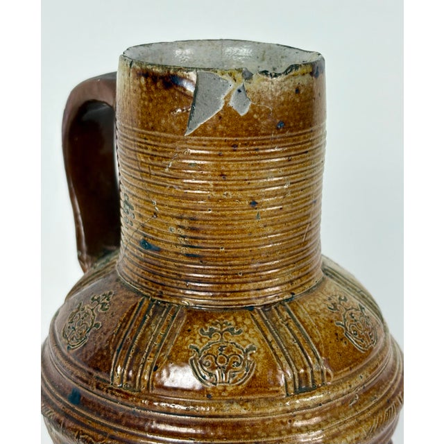 Cinnamon Early 1600's German Raeren Stoneware Jug For Sale - Image 8 of 11