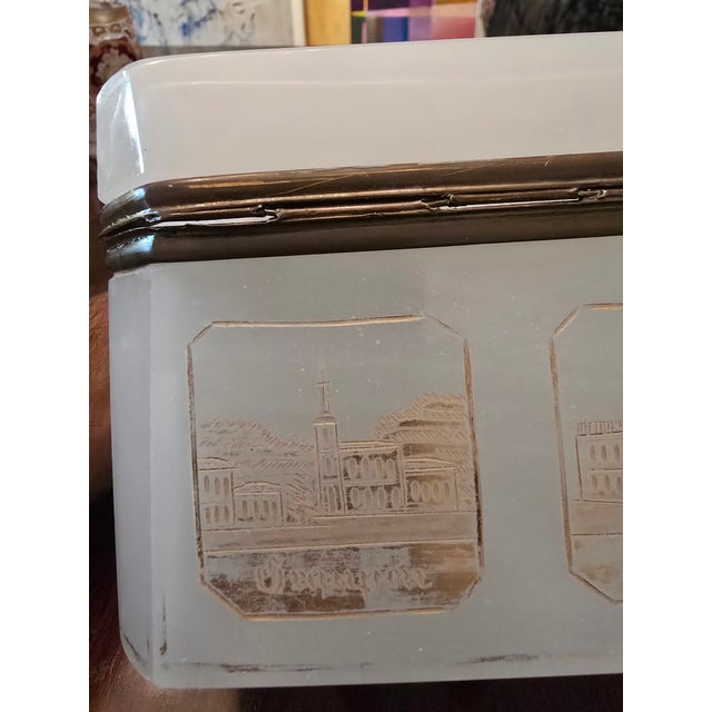 Antique Bohemian Glass Moser Opaline Jewel Box For Sale In Boston - Image 6 of 11