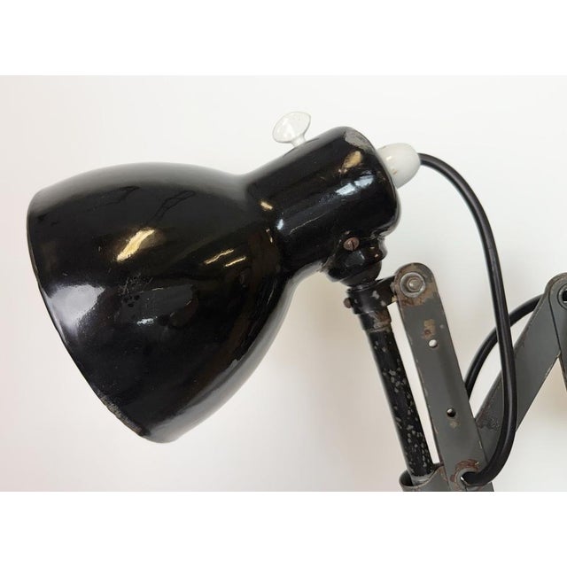 Mid-Century Modern Industrial Black Enamel Scissor Wall Lamp, 1950s For Sale - Image 3 of 18