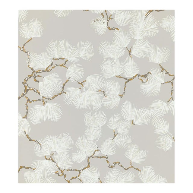 Sample - Sandberg for The House of Scalamandr�� Pine Wallcovering, Grey For Sale
