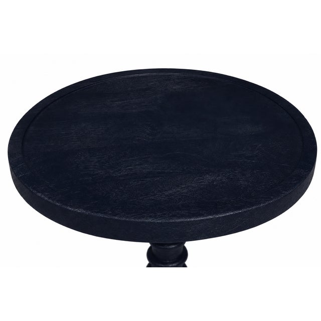Kenneth Ludwig Chicago Threaded Drink Table Navy Blue For Sale - Image 4 of 10