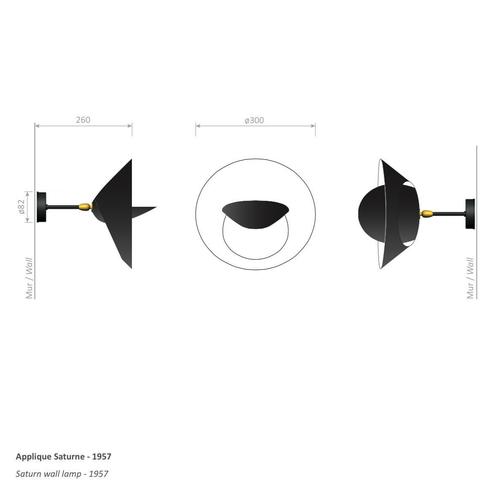 Mid-Century Modern Black Saturn Wall Lamps by Serge Mouille, Set of 2 For Sale - Image 6 of 9