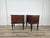 Mid-Century Modern Mahogany Burl Nightstands with Glass Top, 1960, Set of 2 For Sale - Image 4 of 18