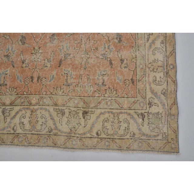 Apricot Colour Oushak Vintage Rug For Sale - Image 10 of 10