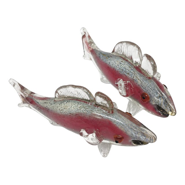 Fish in Blown Art Glass, Set of 2 For Sale