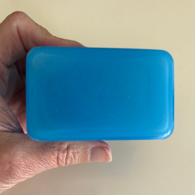 French Blue Opaline Glass Box For Sale In Jacksonville, FL - Image 6 of 8